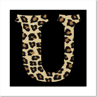 Letter U Leopard Cheetah Monogram Initial Posters and Art